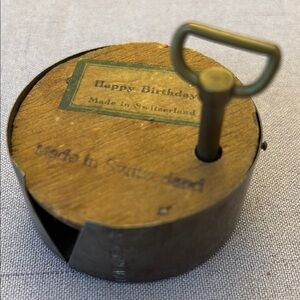 Vintage Music Box with Key - Gold